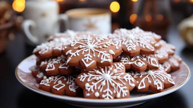 Lebkuchenhaus und Weihnachtsplätzchen