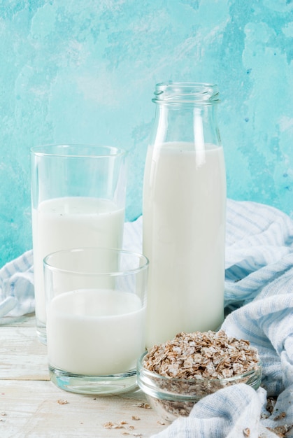 Leche alternativa vegana no láctea de avena