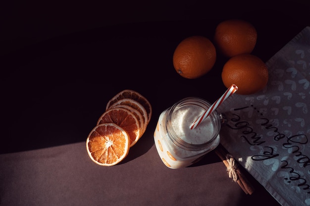 Leche batida con naranjas