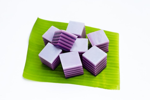 Leche de coco con gelatina de boniato morado