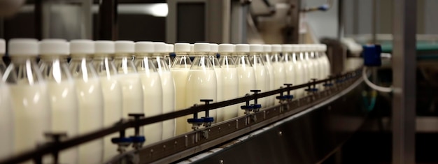 Leche en una fábrica de alimentos Generative Ai