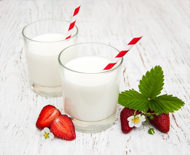 Leche y fresas