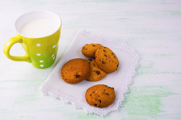 Leche y galletas dulces, espacio de copia