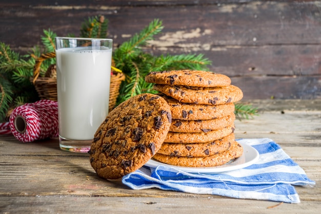 Leche y galletas navideñas para Santa