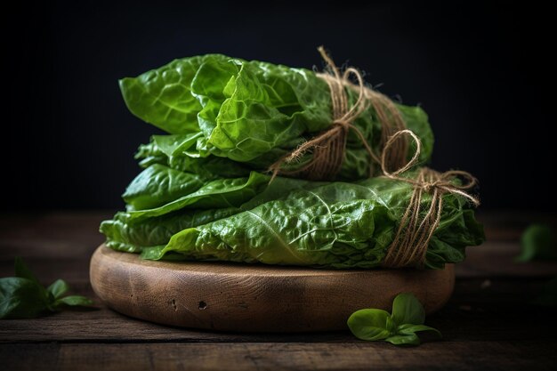 Leche de lechuga en envoltura de aspecto rústico