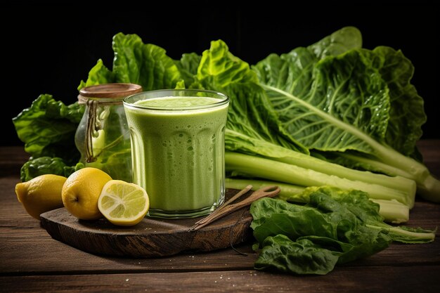 Leche de lechuga en el estilo smoothie gourmet