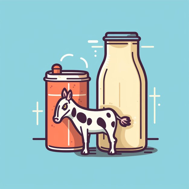 Foto leche logo vector simple color plano