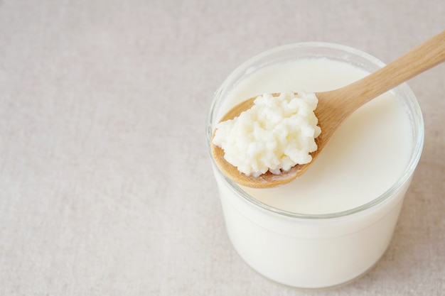 leche probiótica kéfir granos