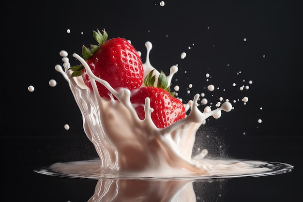 Leche yogurt splash cremoso Generar Ai