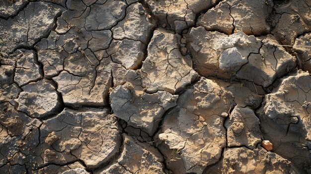 Foto un lecho de río agrietado y seco un marcado contraste con lo que solía ser una fuente viva de agua que representa