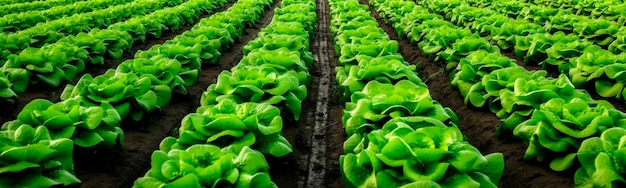 Lechuga creciendo en el campo IA generativa