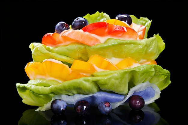 Foto la lechuga con frutas es una opción saludable