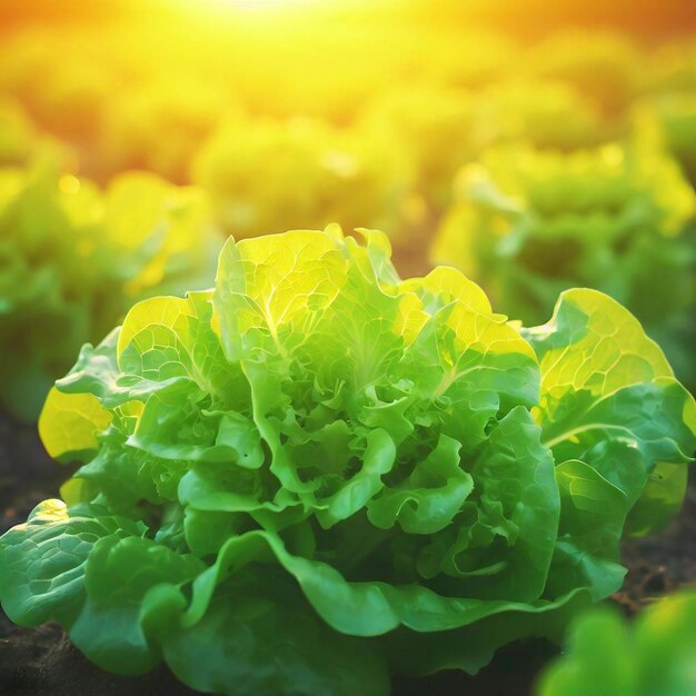 lechuga en el jardín ai generado