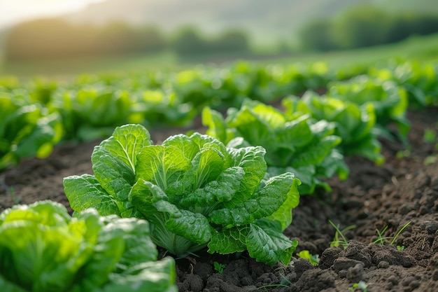 La lechuga que crece en el campo