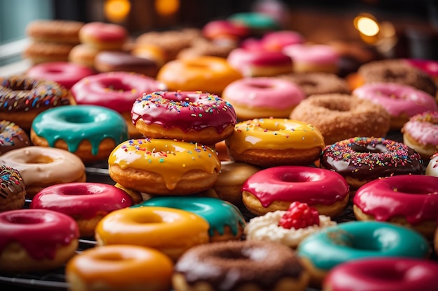 Leckere bunte Donuts