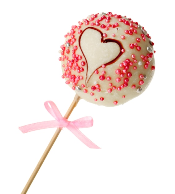 Leckere Cake Pop, isoliert auf weiß