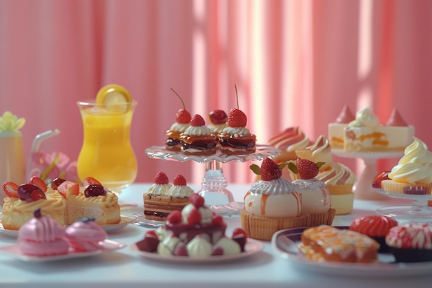 Leckere Desserts auf einem Tisch