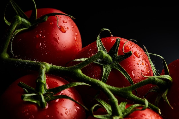 Leckere frische Bio-Tomaten verzehrfertig