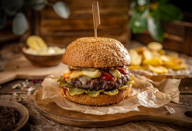 Leckere gegrillte Burger