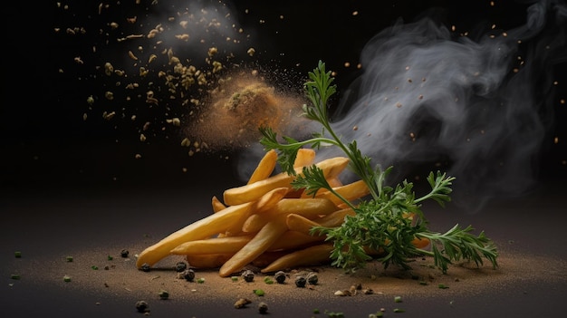 Leckere heiße Pommes Frites Illustration AI GenerativexA