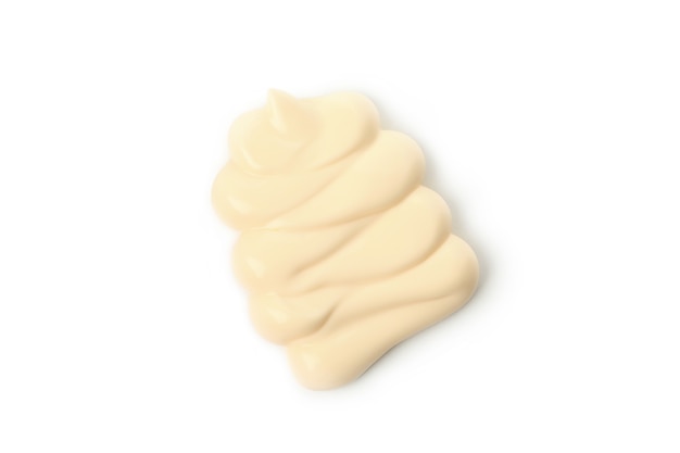 Leckere Mayonnaise-Soße lokalisiert auf weißem Hintergrund