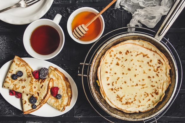 Leckere Pfannkuchen zum Frühstück