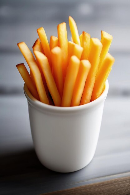 Leckere Pommes frites, appetitlich und hübsch anzusehen