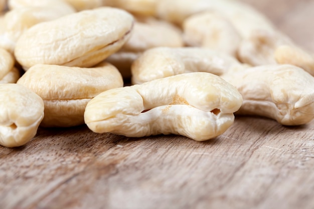 Leckere und gesunde rohe Cashewnüsse, Nahaufnahme