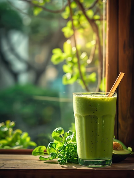 Leckerer Avocado-Smoothie im Glas