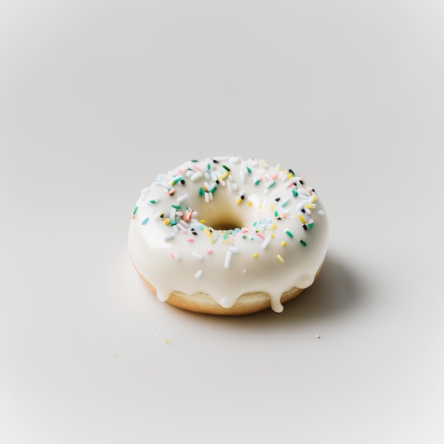 Leckerer Donut der Draufsicht auf weißem Hintergrund