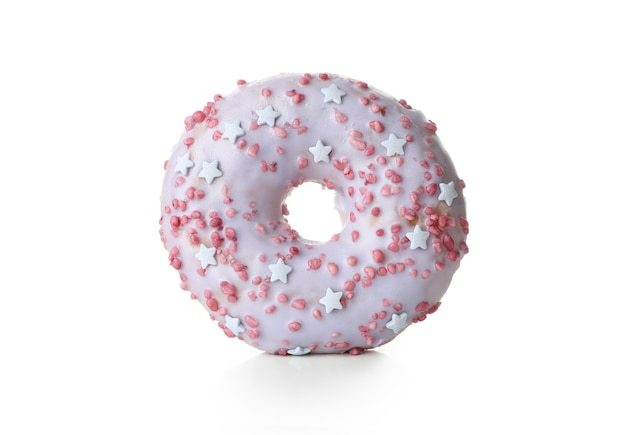 Leckerer Donut lokalisiert auf weißem Hintergrund