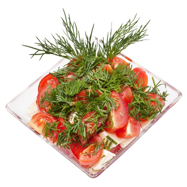 Leckerer frischer Salat mit Tomaten und Gemüse