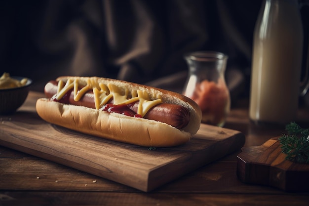 Leckerer Hot Dog Illustration AI GenerativexA