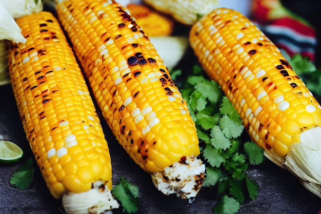 Leckerer Picknick-Snack in Form von heißem golden gegrilltem Mais