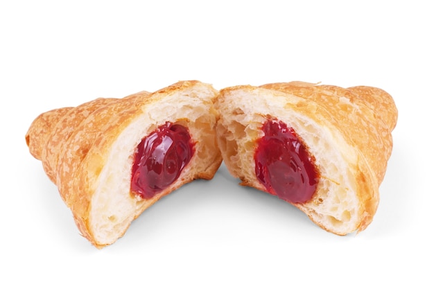 Leckeres Croissant mit Kirschmarmelade