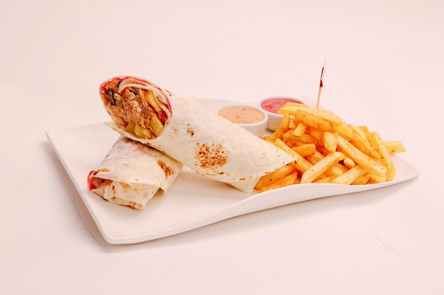 leckeres fleisch durum, türkischer kebap, sandwichwrap