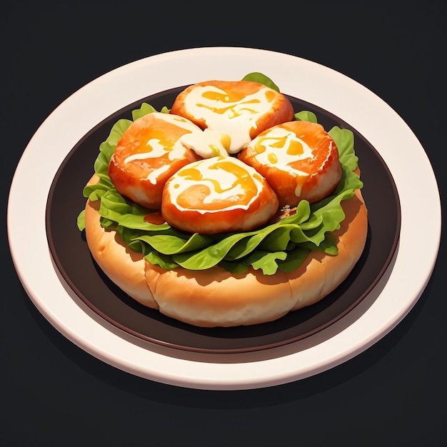 Leckeres Gebäck-Burger-Essen HD-Fotografie 4k-Hintergrundillustration