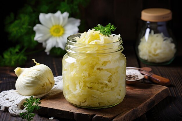 Leckeres hausgemachtes Sauerkraut, eingelegter Kohl