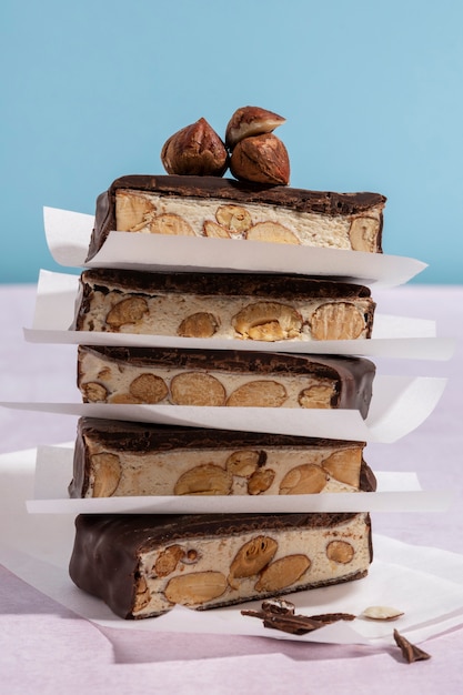 Foto leckeres nougat-arrangement