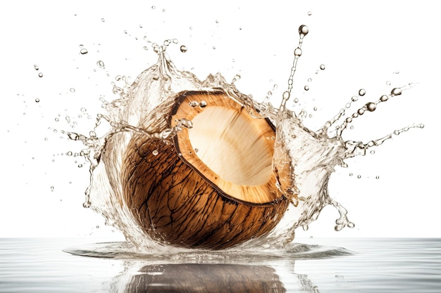 Leckeres und köstliches Kokosnussspritzwasser, frische und gesunde Früchte für den Sommer. Generative KI