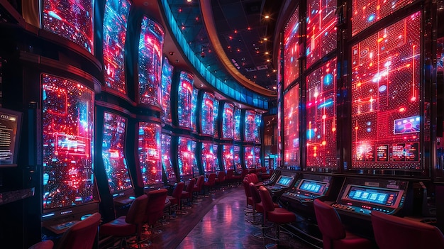 LED-beleuchtetes futuristisches Casino-Interieur