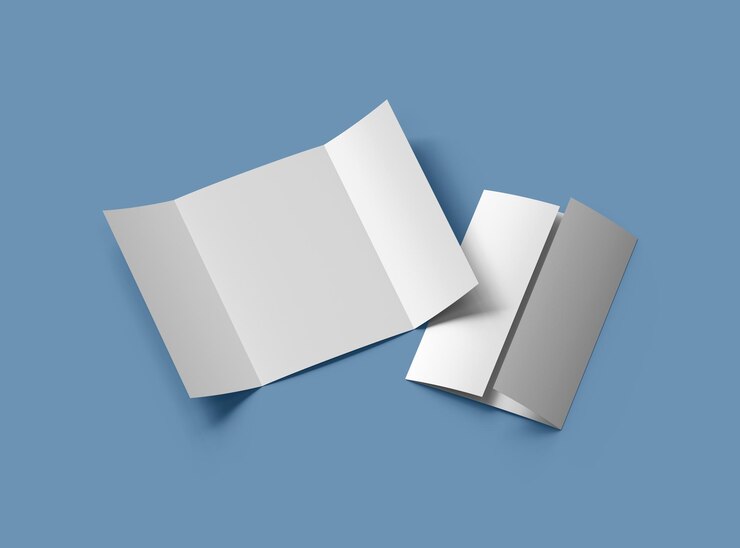 Leer A4 Tor Falten Broschüre 3D-Render, um Ihr Design zu präsentieren