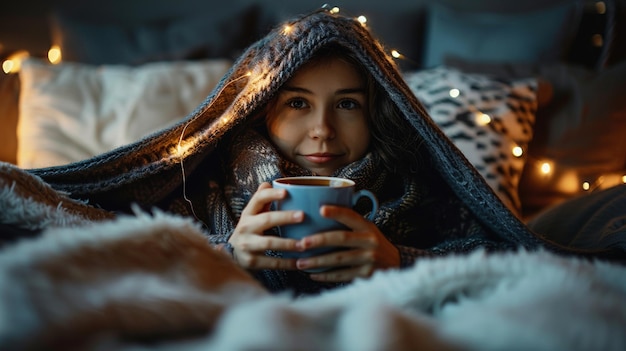 Foto leer cuentos acogedores antes de acostarse