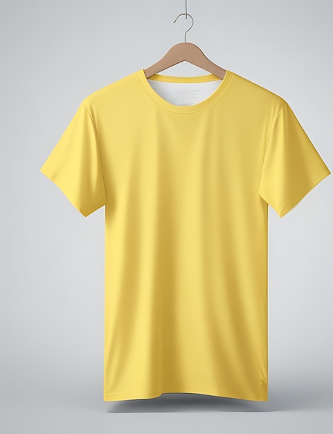 leer gelbes T-Shirt-Mockup-Konzept mit einfacher Kleidung