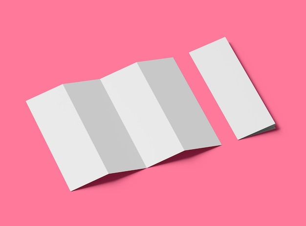 Leere Akkordeon 4 Paneel Falten US-Buchstaben-Größe Broschüre Render, um Ihr Design zu präsentieren