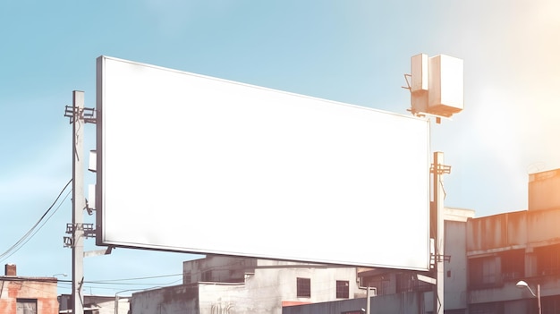 Leere Anzeigetafel für Werbung mit wolkigem Himmel als Hintergrund