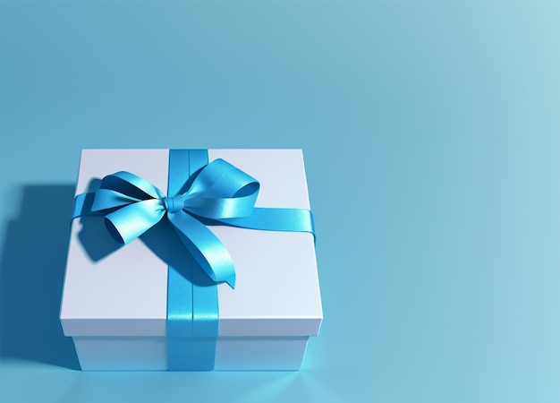 Leere blaue Geschenkbox wartet auf Überraschungen