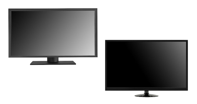 Leere Computermonitore isoliert auf weißem Hintergrund