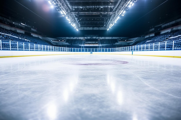 Leere Eishockey-Bahn in einem Stadion