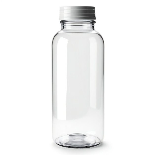 Leere Glasflasche auf weißem Hintergrund